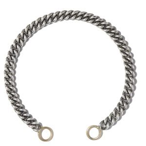 Marla Aaron Heavy Curb Chain in sterling silver with 14k yellow gold loops